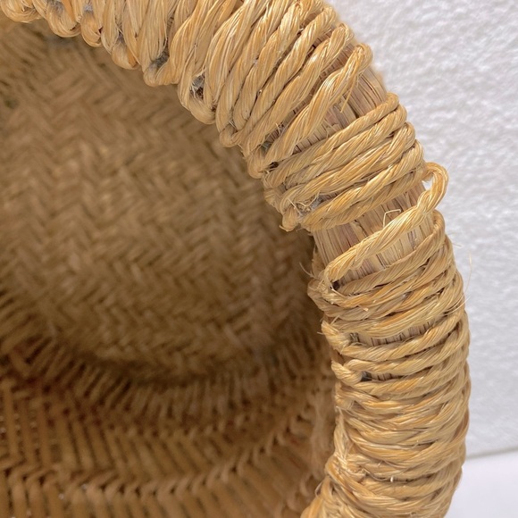 Vintage Bamboo & Jute Woven Planter Basket - Picture 5 of 15